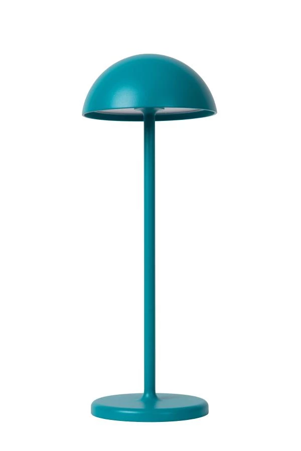 Lucide JOY - Lámpara de mesa Recargable Dentro/Fuera - Batería/acumulador - Ø 12 cm - LED Regul. - 1x1,5W 3000K - IP54 - Turquesa - apagado